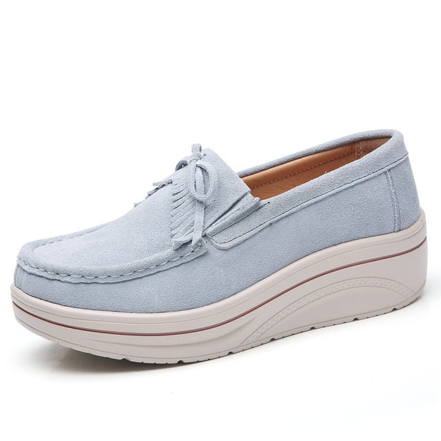 slip on loafers shoes color sky size 9 for women