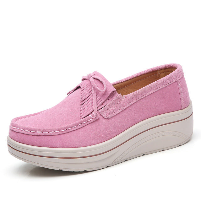  platform loafers shoes color pink size 6 for women