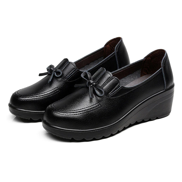 slip on platform shoes color black size 5.5 for women